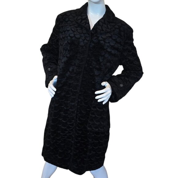 Vintage Y2K MIX IT Long Black Coat sz XL - Picture 3 of 9